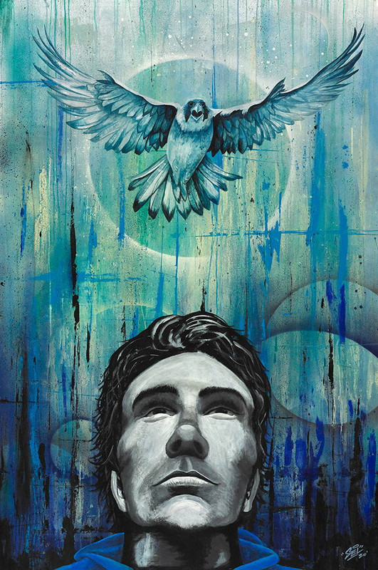 See Yourself Painting by Marcel \'SEL\' Blanco | Acrylic and spray paint on wood panel