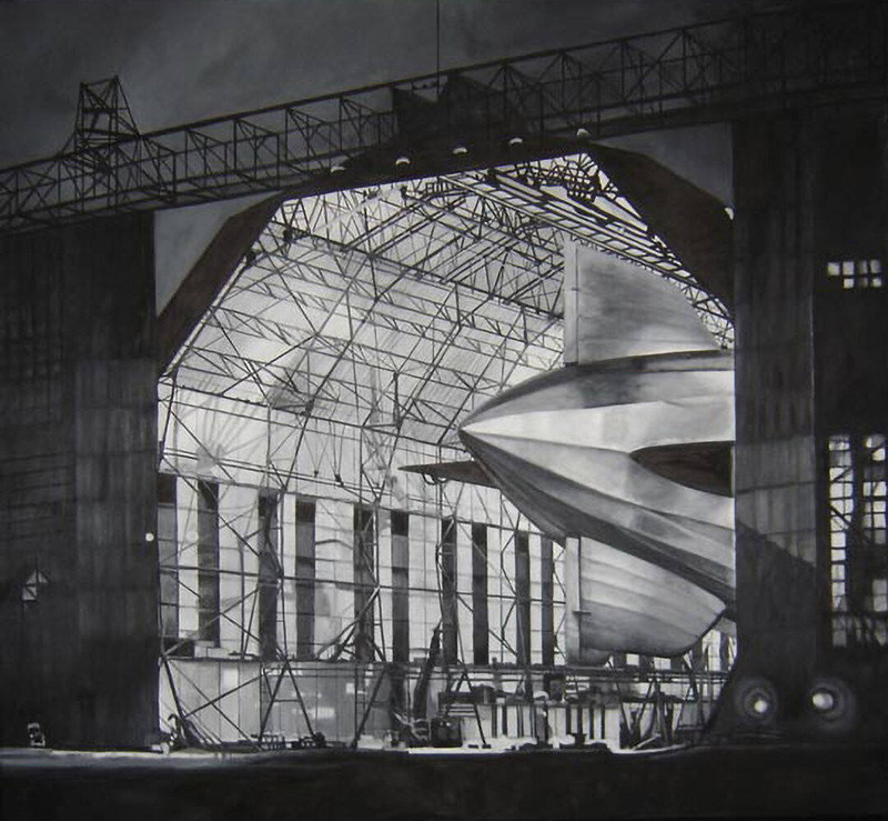 Night Hangar by Michael A. Rosenfeld | Painting