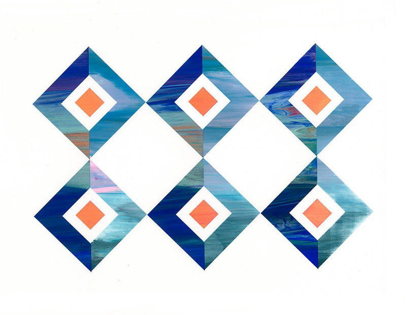 Four Directions #3 by Agnes Pierscieniak | Geometric Abstract | Fine Art print