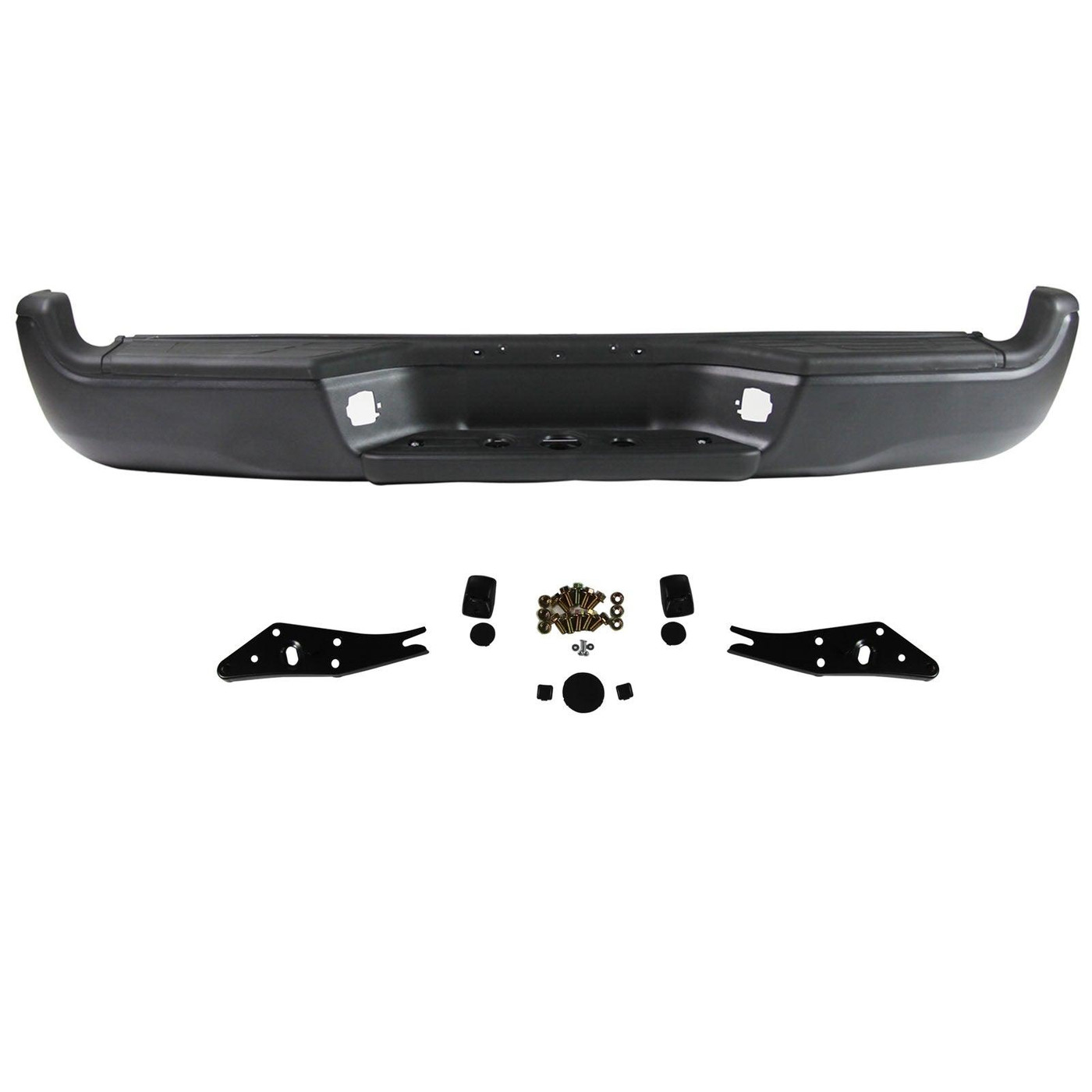Image of Primed Bumper Replacement - Rear Steel Step Bumper for 2005-2015 Toyota Tacoma 05-15.
