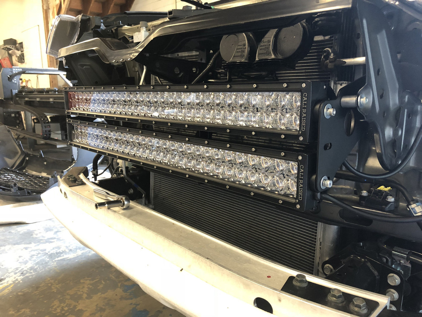 Image of 2014-2022 TOYOTA 4RUNNER 32" HIDDEN GRILLE LED TWO LIGHT BAR BRACKETS KIT.