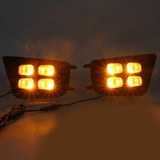 Image of Roxmad 4 Eyes Style LED Fog Lights With Amber Turn Signal Lights For 2012-2015 Toyota Tacoma.