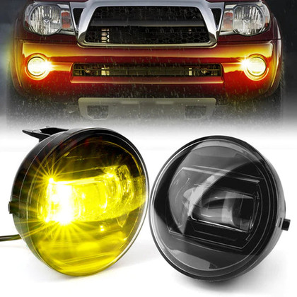 Image of White/Yellow LED Fog Lights For 2005-2011 Toyota Tacoma.