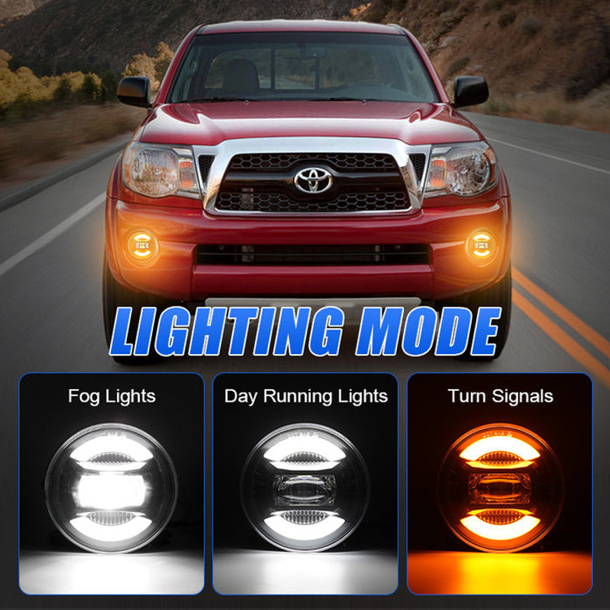 Image of LED Fog Light Bumper With DRL & Turn Signal For 2005-2011 Toyota Tacoma.