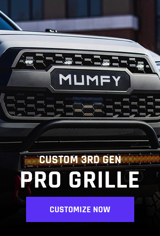 Photo of custom 3rd gen pro grille with white letters.