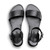 Horizontal top view of the Camila Leather Flatform sandal that is ethically made by Brave Soles in  black color