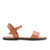 Low side view of the Aventura Women's walking sandal sustainably made by Brave Soles in Caramel color