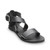 Front side view of Brave Soles Sustainably made Jasmine leather sandals with recycled tire soles in classic color