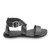 Higher side view of Brave Soles Sustainably made Jasmine leather sandals with recycled tire soles in classic color