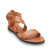 Front side view of Brave Soles Sustainably made Jasmine leather sandals in caramel color