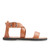 Side view of Brave Soles Sustainably made Jasmine leather sandals in caramel color