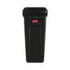 Rubbermaid Slim Jim with Venting Channels - 60 Ltr - Black - 1955959