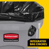 Rubbermaid Slim Jim with Venting Channels - 87 Ltr - Black
