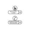 Rubbermaid Slim Jim Recycling Station Billboard Stickers - Bottles/Cans and Compostable Packaging