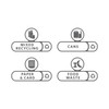 Rubbermaid Slim Jim Recycling Station Billboard Stickers - Mixed Recycling, Cans, Paper & Card and Food Waste