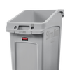 Rubbermaid Under-Counter Slim Jim - 87 Ltr - Grey - 2026721 - Handle & Bag Cinch Detail - Angled