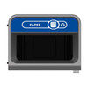 2154760 - Rubbermaid Configure Container with Paper Recycling Label - 125 Ltr - Blue - Overhead Showing Label & Aperture