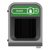 2154727 - Rubbermaid Configure Container with Glass Recycling Label - 57 Ltr - Green - Overhead Showing Label & Aperture