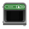 2154754 - Rubbermaid Configure Container with Glass Recycling Label - 87 Ltr - Green - Overhead Showing Label & Aperture