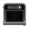 2154755 - Rubbermaid Configure Container with General Waste Label - 87 Ltr - Black - Overhead Showing Label & Aperture