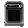 2154730 - Rubbermaid Configure Container with Landfill Label - 57 Ltr - Black - Overhead image of label and aperture