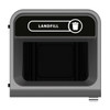 2154757 - Rubbermaid Configure Container with Landfill Label - 87 Ltr - Black - Overhead Showing Label & Aperture
