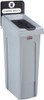 2185053 - Rubbermaid Slim Jim Recycling Station - 87 Ltr - General Waste (Black)