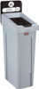 2185051 - Rubbermaid Slim Jim Recycling Station - 87 Ltr - Food Waste (Brown)