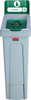 2185057 - Rubbermaid Slim Jim Recycling Station - 87 Ltr - Glass Recycling (Green) - Front