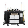 Rubbermaid Side-Load Linen Bag Fitted to Fully Loaded Housekeeping Cart - Front Facing