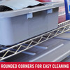 Rounder corners & smooth surfaces for easy cleaning