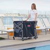 Rubbermaid's 300L X-Cart Fitted with 300L Vinyl Bag Being Used to Collect Towels at Poolside