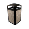 Rubbermaid Landmark Classic Dome Top Container with Ashtray & Rigid Liner - 189 Ltr - Black