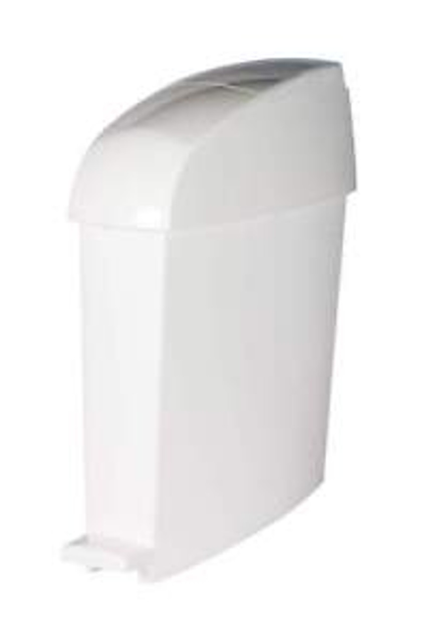 Rubbermaid Miniped 12L Capacity Bin  Front Opening Pedal-Operated - White - RMINIPEDWF