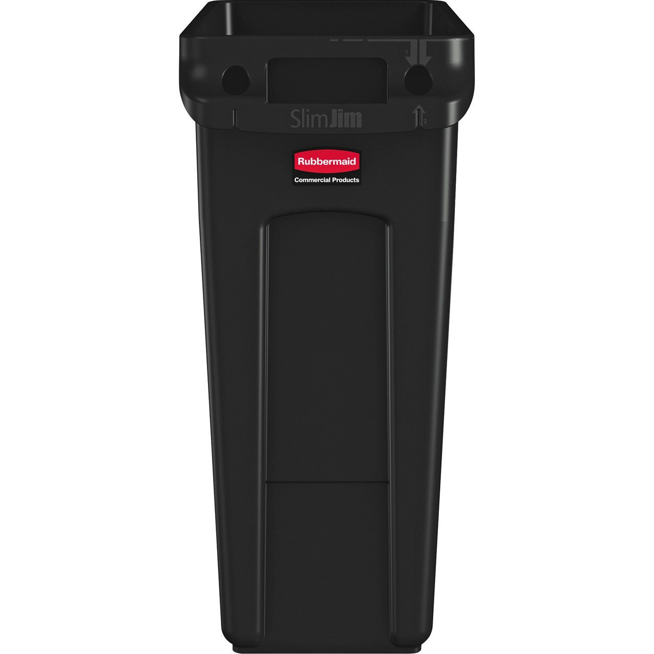 Rubbermaid Slim Jim With Venting Channels 60L - Black