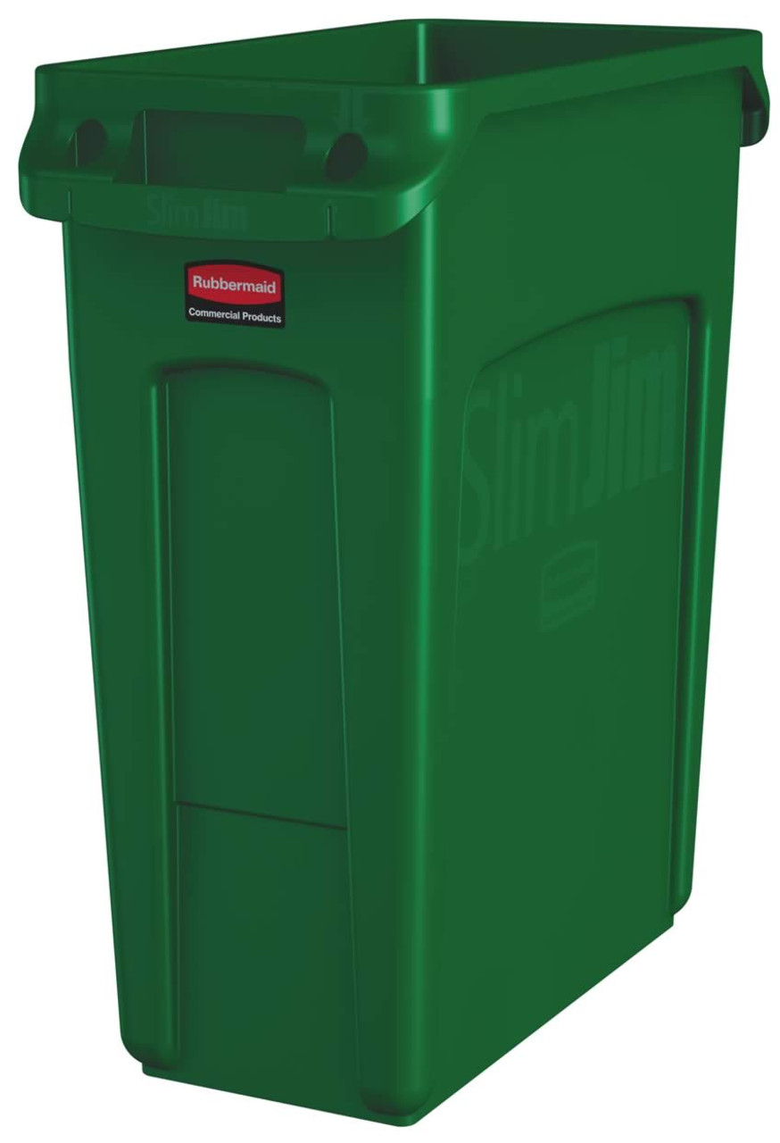 Rubbermaid Slim Jim With Venting Channels 60L - Green - 1955960