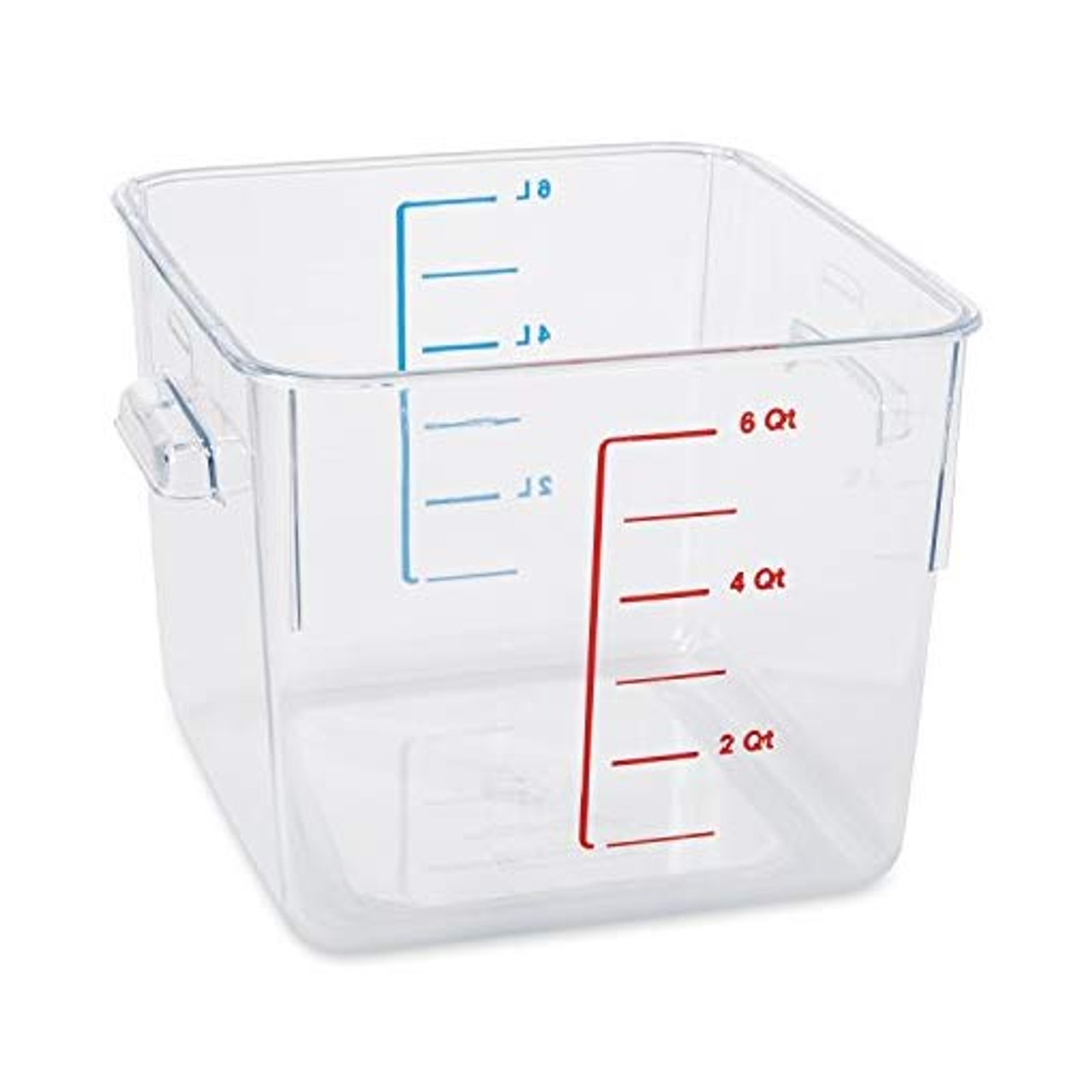 Rubbermaid Commercial Products Plastic Space Saving Square Food Storage Container for Kitchen/Sous Vide/Food Prep, 6 Quart, Clear (Fg630600Clr)