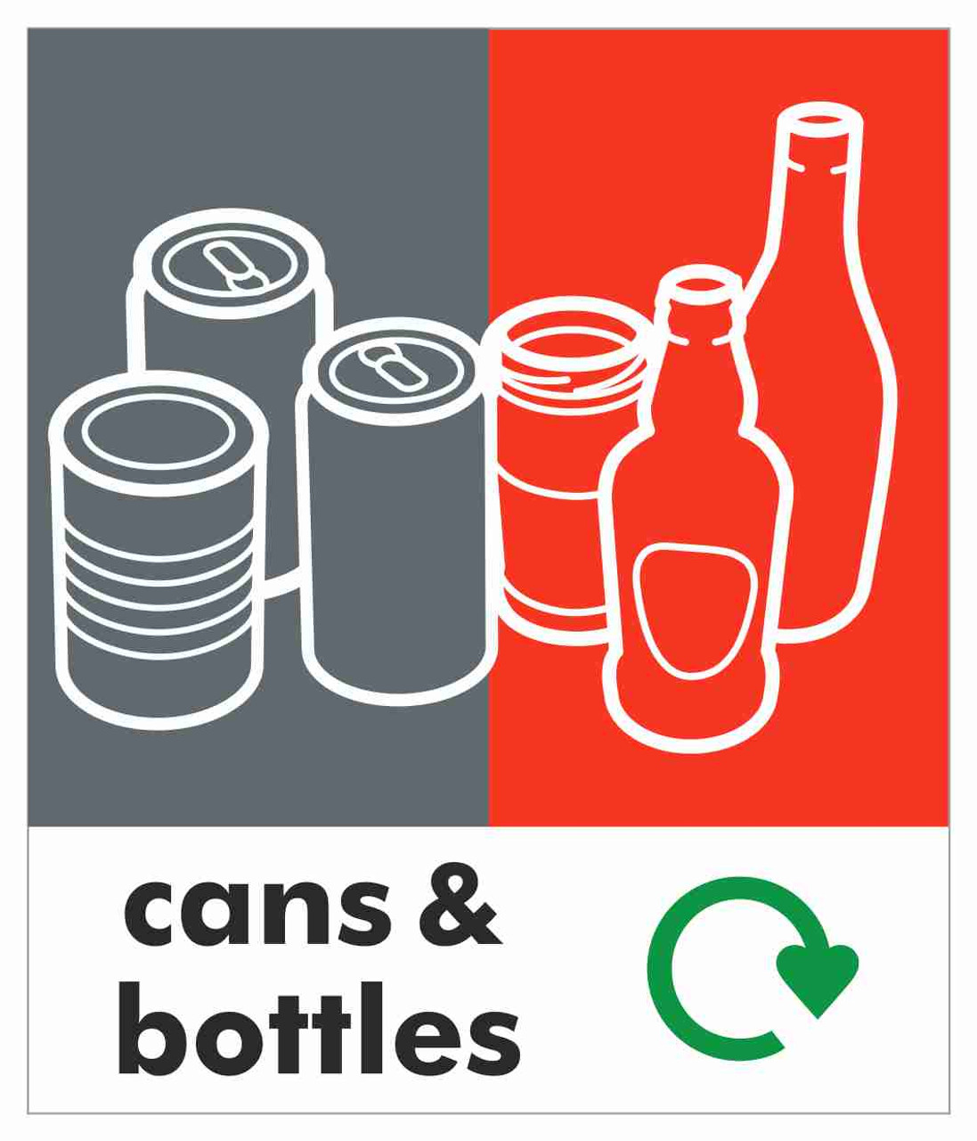 Small Waste Stream Sticker - Cans & Bottles