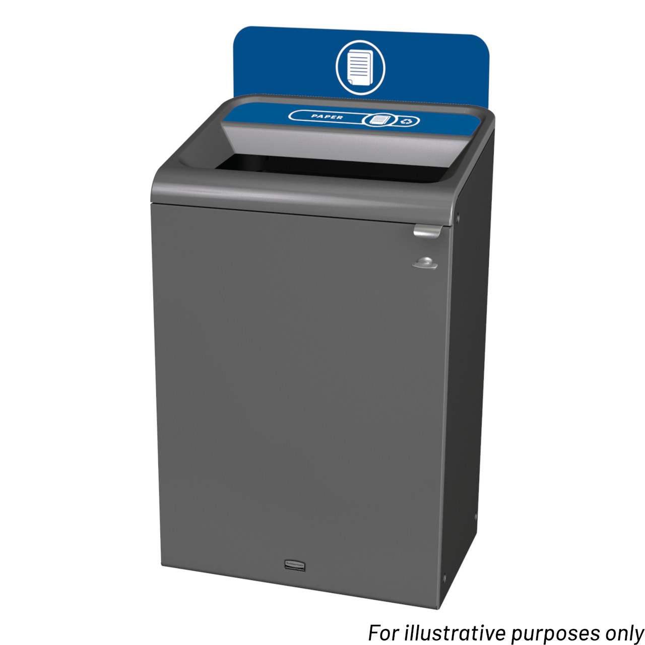 2154760 - Rubbermaid Configure Container with Paper Recycling Label - 125 Ltr - Blue - Fitted with Optional Billboard