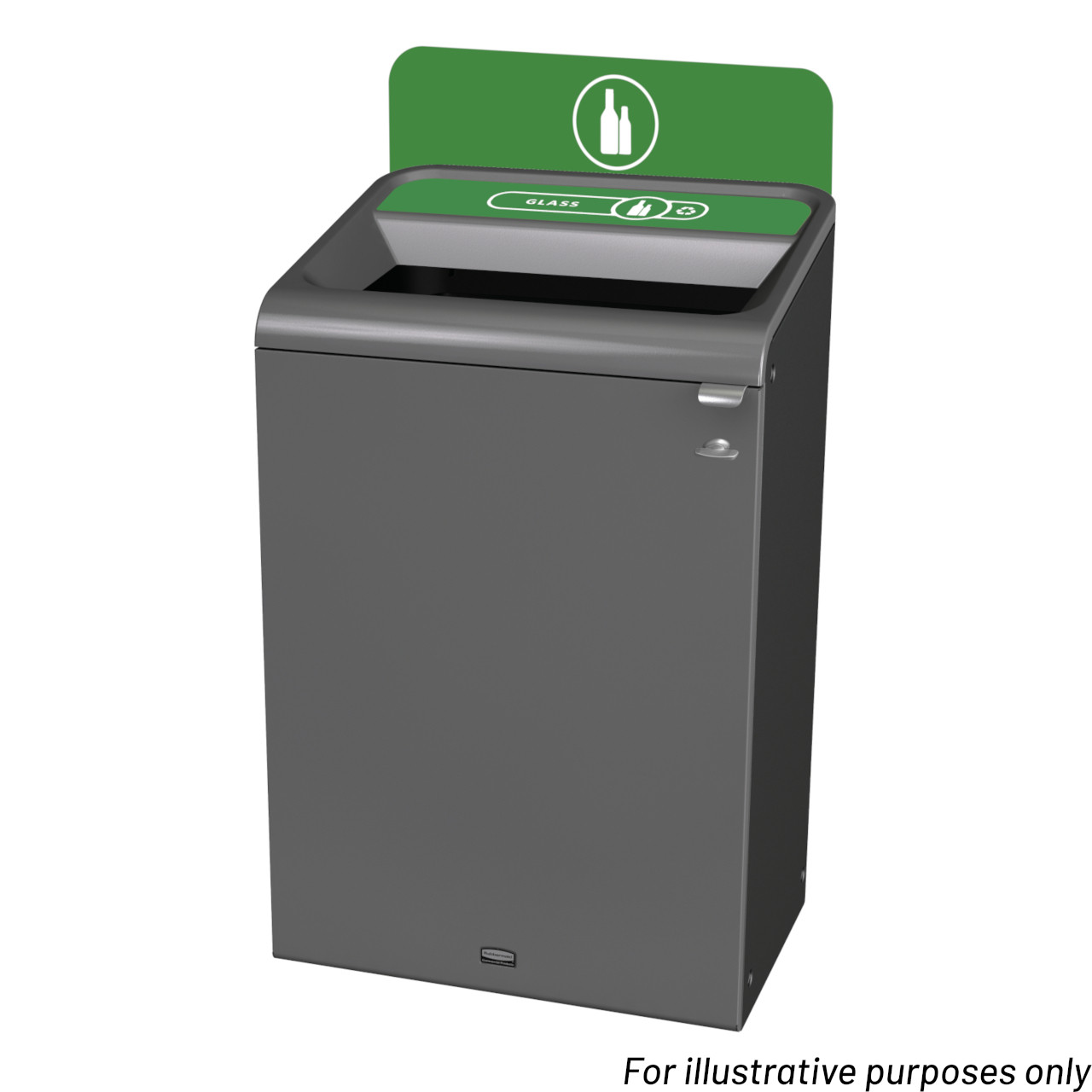 2154761 - Configure Container with Glass Recycling Label - 125 Ltr - Green - Fitted with Optional Billboard