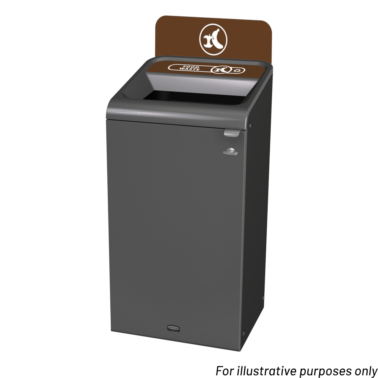 2154756 - Rubbermaid Configure Container with Food Waste Label - 87 Ltr - Brown - Fitted with Optional Billboard