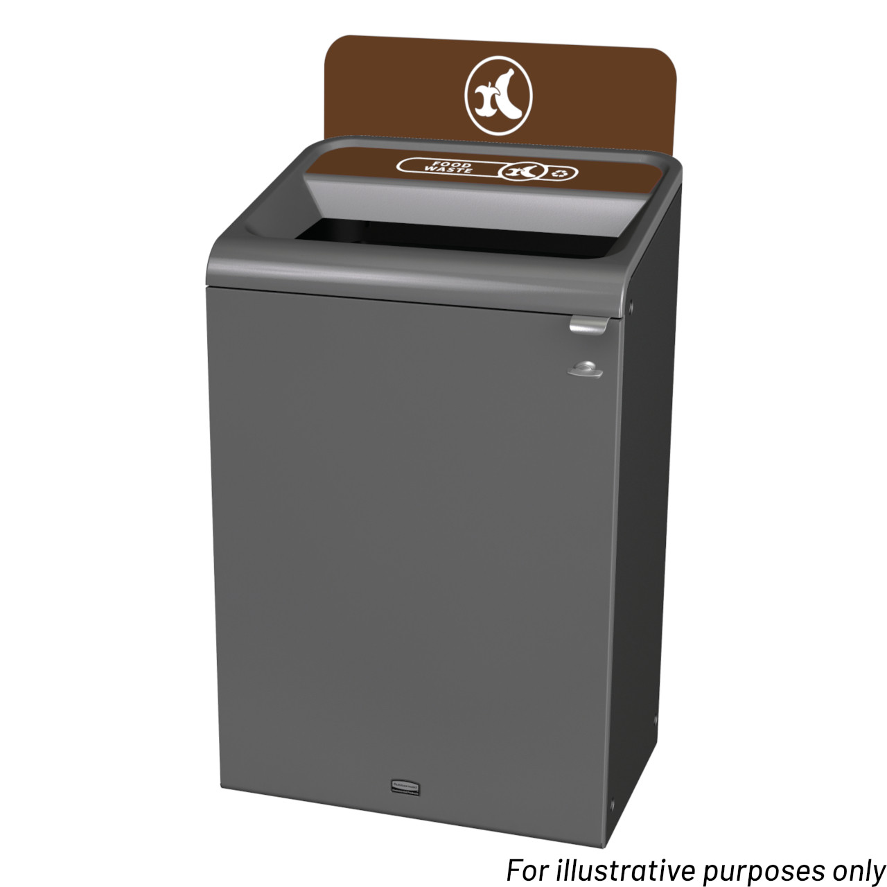 2154763 - Configure Container with Food Waste Label - 125 Ltr - Brown - Fitted with Optional Billboard