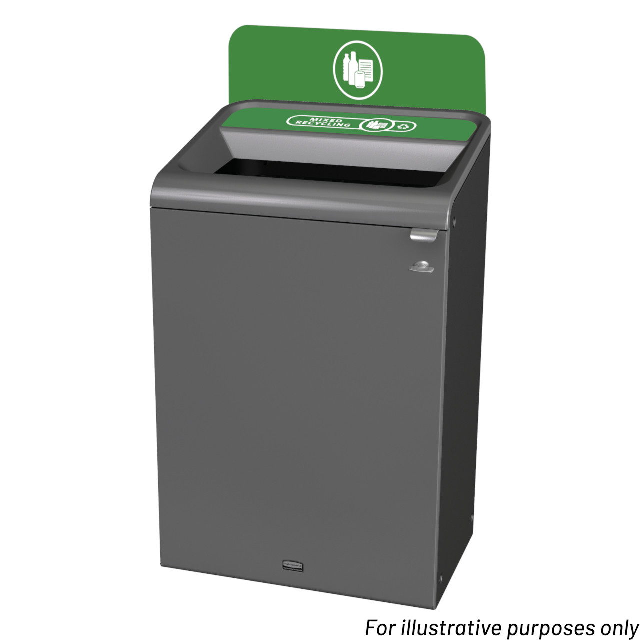 2154765 - Configure Container with Mixed Recycling Label -125 Ltr - Green - Fitted with Optional Billboard