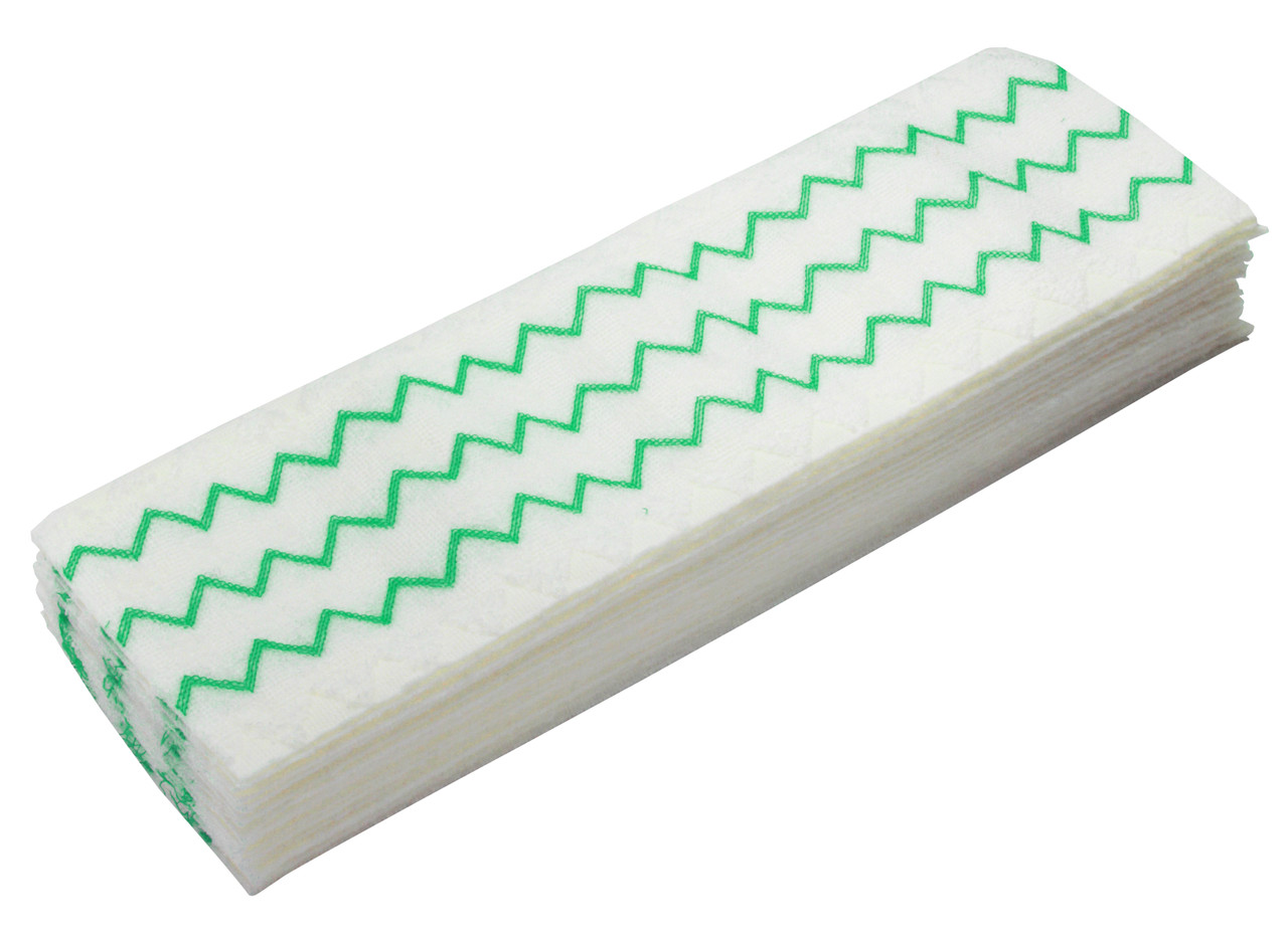 2135889 - Rubbermaid HYGEN™ Disposable Microfibre Mop Pad - Green - Single-use, coloured design reduces risk of cross-contamination