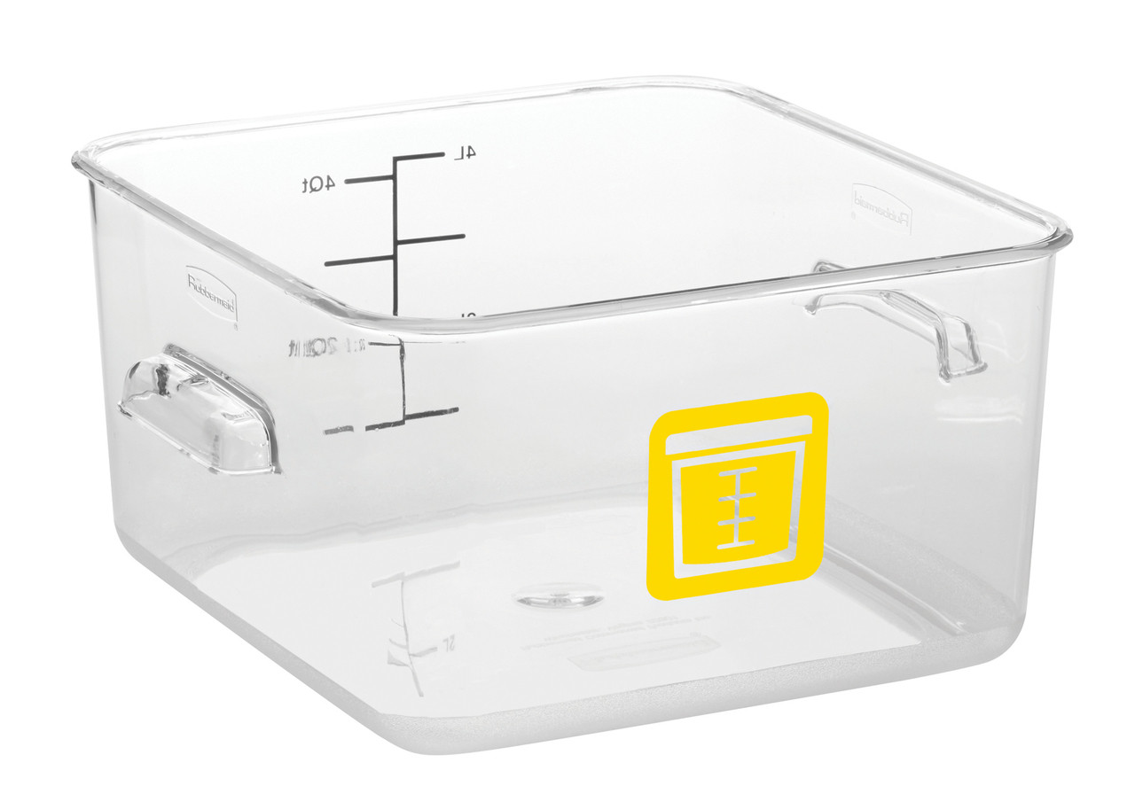 Rubbermaid Square Container - Clear - 3.8L Yellow - 1980234