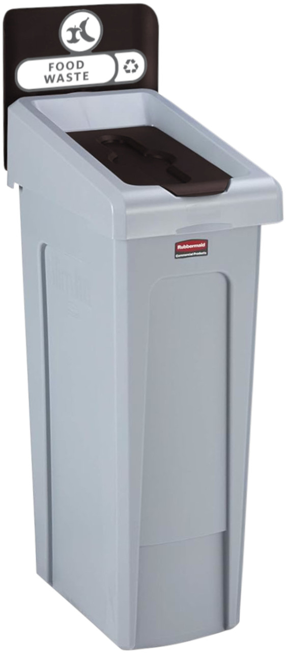 2185051 - Rubbermaid Slim Jim Recycling Station - 87 Ltr - Food Waste (Brown)