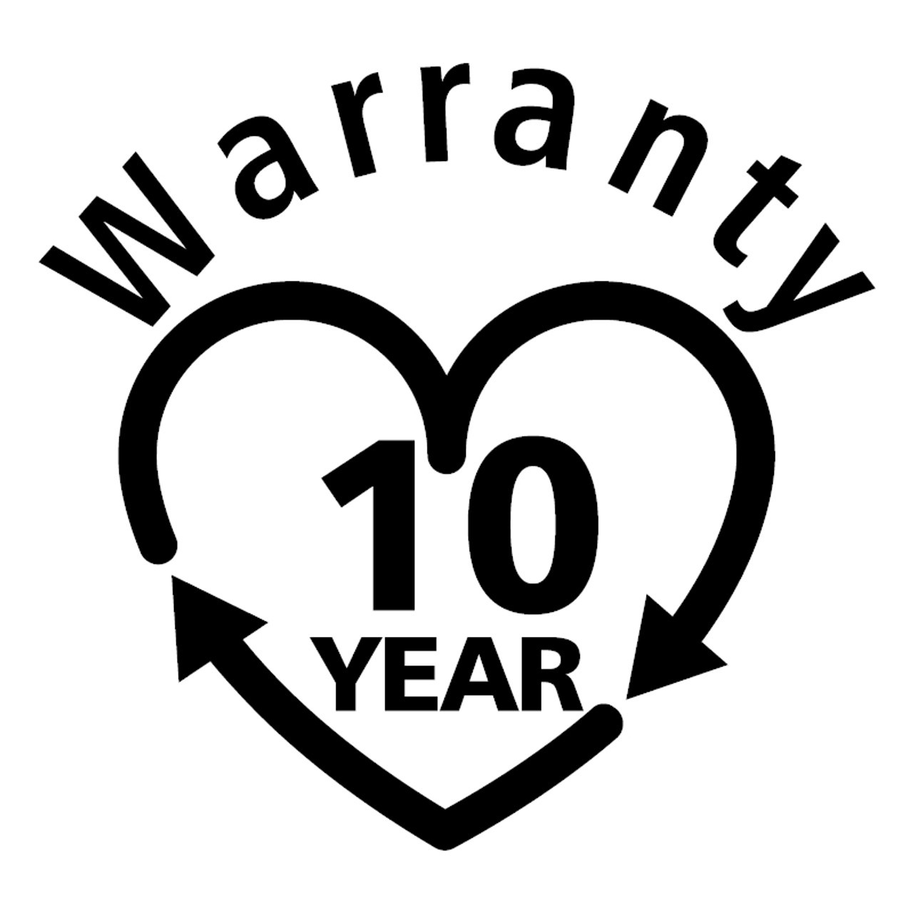 Manufacturer's 10-year warranty mark