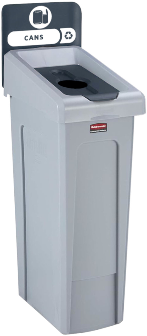 2185052 - Rubbermaid Slim Jim Recycling Station - 87 Ltr - Bottles/Cans Recycling (Grey)