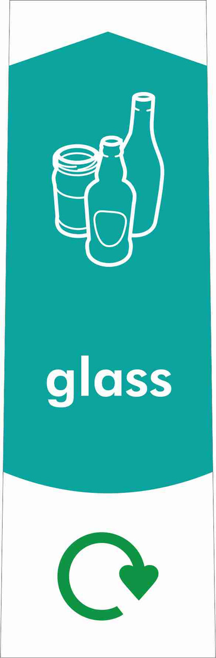 BNSC60G - Soho Recycling Bin - 60 Ltr - Glass - PC115G Slim Glass Recycling Bin Sticker Only