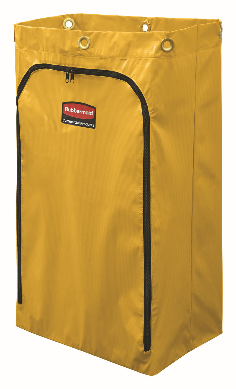 1966719 - Rubbermaid Janitorial Cleaning Cart Vinyl Bag - 92 Ltr - Yellow - Durable vinyl waste or laundry separation solution that is easy to clean and maintain